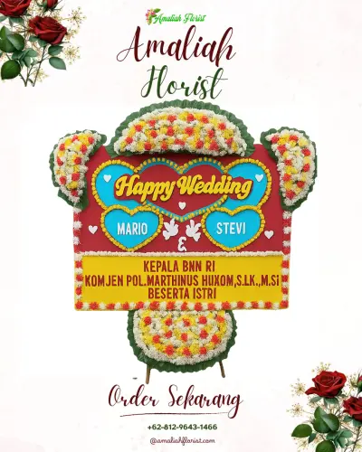 Karangan Papan Bunga Pernikahan di Ciriung